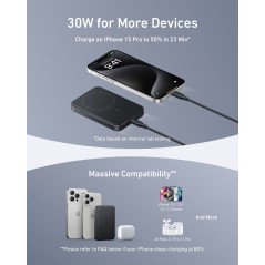 Anker MagGo Wireless Power Bank 10000mAh - Sleek Black, Ultimate Charging Solution!